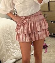 Pink Ruffle Mini Skirt