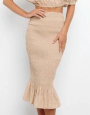 Petal and Pup Beige Bodycon Maxi Skirt