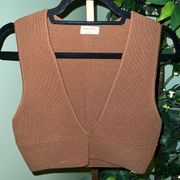 BABATON for ARITZIA Sculpt Knit Cropped Tank Top in Brown Carlotta Size Large