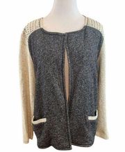 Style & Co studded open front sweater jacket