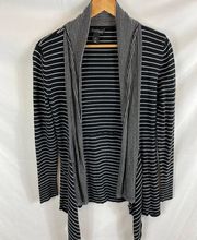 WHBM Draped Front Striped Cardigan Sweater Size small