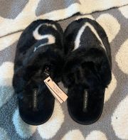 Black Fuzzy Slippers