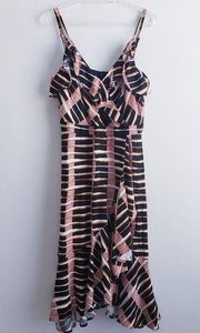 Ann Taylor Factory Abstract Mock Wrap Midi Dress