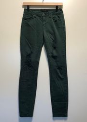 Distressed Colored Jeans Green Small