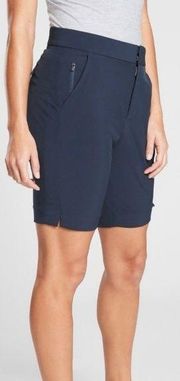 ATHLETA Tribeca Bermuda Short 8.5" Inseam Navy Featherweight Stretch Women's 0