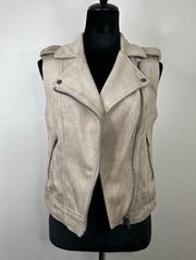 Philosophy Faux Suede/Leather Zip Front Vest Size Small