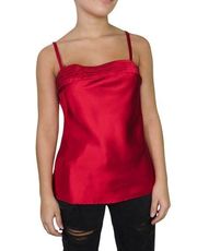 Y2k Sexy Cato Red Satin Cami Lingerie Top Small