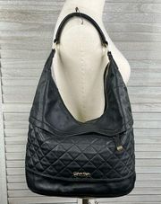 CALVIN KLEIN Quilted Satchel Bag Black