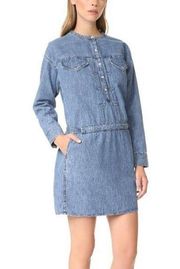 Rag & Bone Chest Pocket Denim Shirtdress - Blue