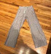 NWOT  Linen Trousers Drawstring Elastic Waist Tie Straight Wide Casual Work Active Lounge