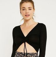 Urban Outfitters Ruched Long Sleeve Top