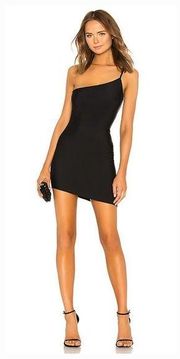 Superdown Rumer Asymmetrical Mini Dress in Black