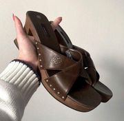 Vintage 90s ICONIC Xhilaration Heart Studded Chunky Heels