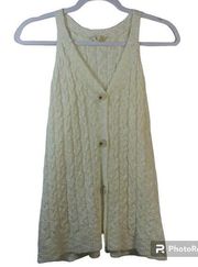 1.4.3 Story By Line Up Cream Cable Knit Button Front Sweater Vest Size M