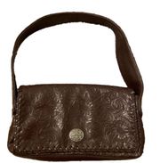 Minnetonka Shoulder Handbag Brown Tooled Leather