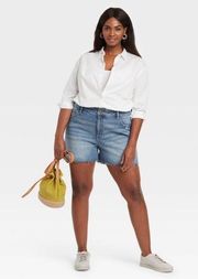 Ava & Viv size 26W denim high rise midi shorts