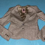 JUICY COUTURE blazer metallic fully lined 2 button front scalloped design size S