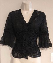 NWOT  lace boho lined blouse. Sz M