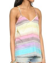 Mara Hoffman Gauze Rainbow Stripe Tank Top XS