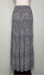 NWT Final Touch Boho Paisley Tiered Maxi Skirt