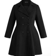 Plus Solid Double Breasted Overcoat shein boutique womens outwear coat NWT