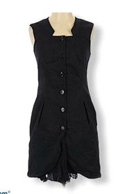 ADAM by Adam Lippes black button down mini dress 0