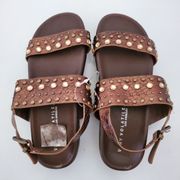 Brown Studded Platform Sandal 7