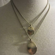 Kenneth Cole New York Two Layered Gold Tone Hammered Pendant Necklace