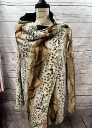 Hot and Delicious small very soft polyester faux animal print jacket that drapes