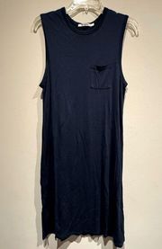 T Alexander Wang Navy Blue one pocket sleeveless midi dress size small