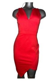 CAMEO Orange Pink V Neck Bodycon Dress Size L