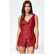 Kendall + Kylie Red lace romper never worn