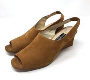KENNETH COLE suede peep toes wedges