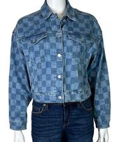 Wild Fable Checkered Blue Denim Jacket