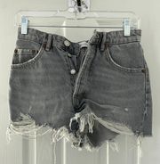 Grey Denim Shorts