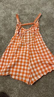 Orange Gingham  Romper