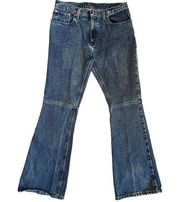 Polo Ralph Lauren Women’s VTG Y2K Sz 28 Knee Seam Flare Mid Rise Denim Jeans