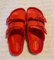 Red Slip On Sandals