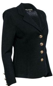 ST. JOHN Basics classic black jacket, exquisite preloved condition! PERFECTION!