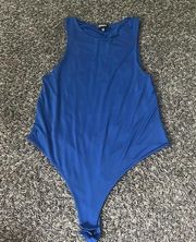 Blue high neck bodysuit