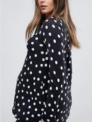 ASOS Maternity Poka Dot Button Up Blouse Size 6