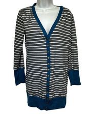 merokeety stripe long tunic cardigan sweater Size M