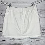 Denim & Co. Active Size 1X White Knit Skort - Skirt w/ Shorts