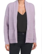 Rachel Zoe Lavender  Eyelash Fabric Cardigan with Patch Pockets