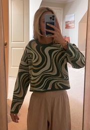 Green Swirl Sweater