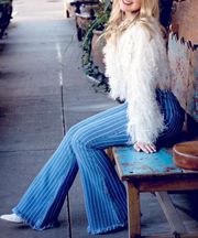 Pinstripe Flare Jeans