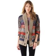 BB Dakota boho Aztec stripe knit oversized cardigan