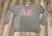 Arkansas pink and grey gray camo womens pullover sweatshirt sweater size medium