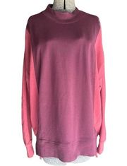 NWOT Athleta Colorblock Midweight Pullover Cozy Sweater Women's Size XL Berry