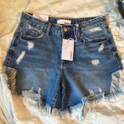 Distressed Denim Shorts